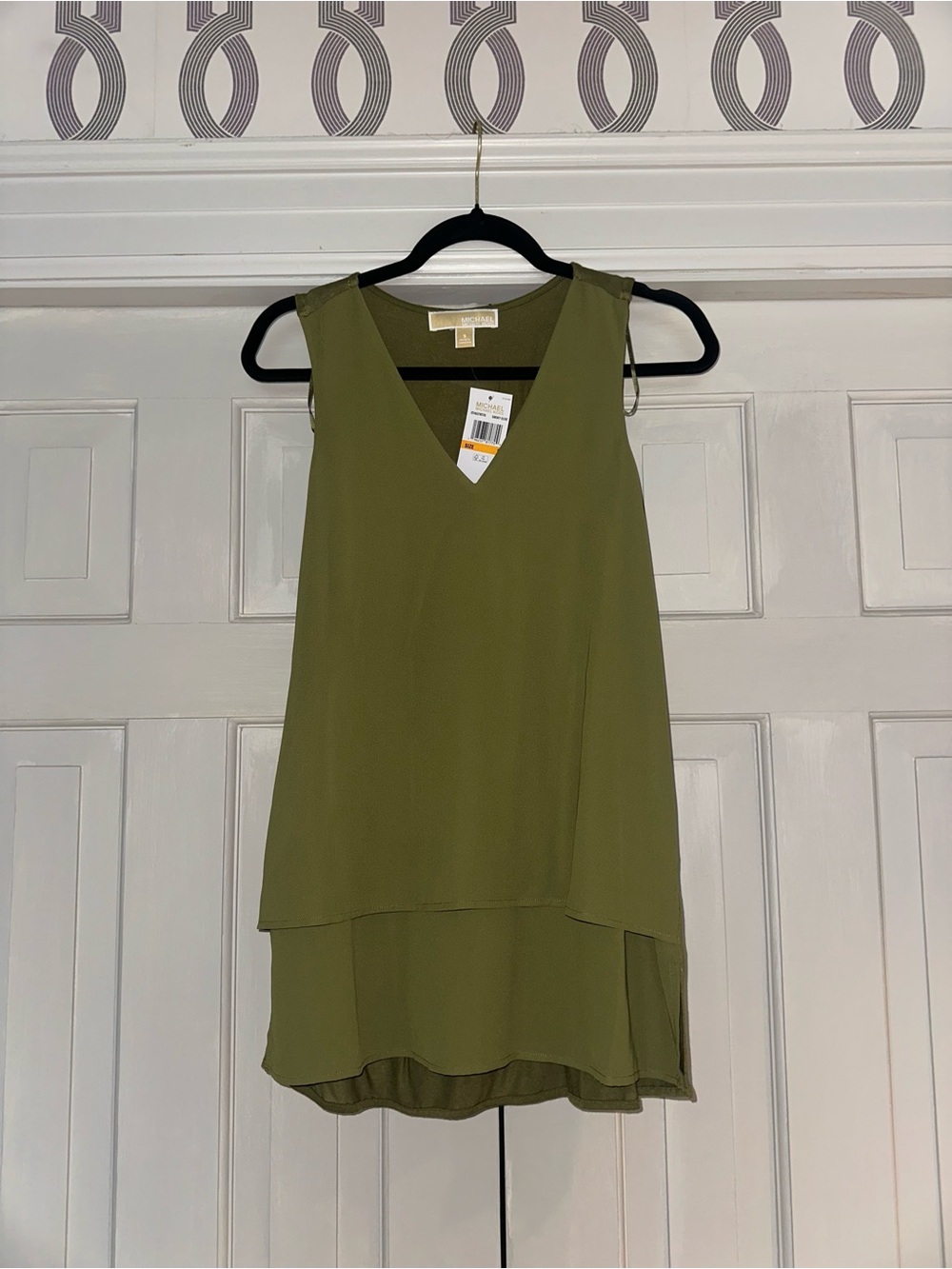 Michael Kors Olive Green Layered V-Neck Camisole